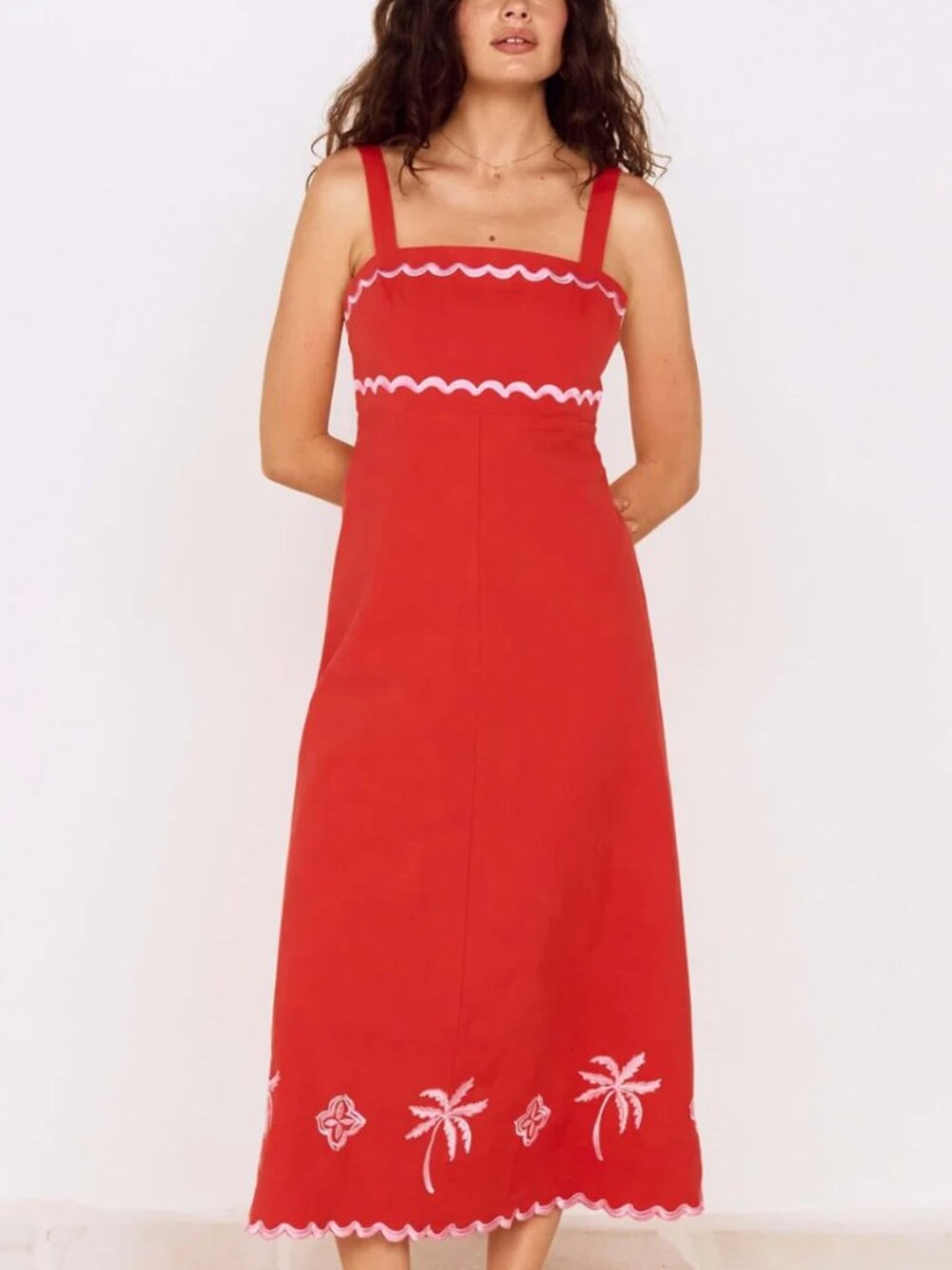 NWT!! Mink Pink Amaya Midi Dress-Coral/Pink